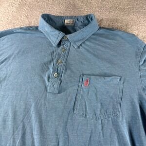 Johnnie-O Polo Shirt Mens XL Hangin Out Pocket Surfer Blue Pink Casual Golf